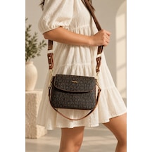 Just Polo Kahverengi Taba Yeni Sezon Kolon Askili 4 Bolmeli Kadin Omuz Cantasi 25x15cm Kahverengi - Taba