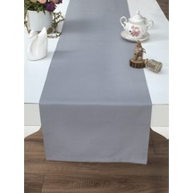 Pamuklu Amerikan Servis Gri Renk Masa Sunum Runner 40x140 Çok Renkli