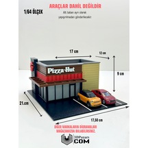 3d Baskı 1/64 Ölçekli Pizza Hut Bina Tasarımlı Diorama Araç Sergileme Garajı