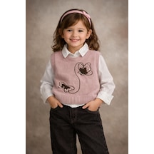 Miss Elitte Triko Süveterli 3 Lü Takım 2-5 Yaş -450671882 - Pembe Pembe