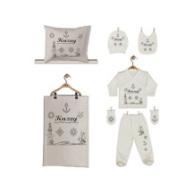 Pia Baby Gl 1928-06 İsme Özel Yastık Battaniye Zıbın Set Krem