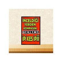 İpi Kes İpii 20x30 Cm Retro Ahşap Poster Çok Renkli - 743297753 Çok Renkli