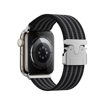 Watch 42mm Nvth Krd-133 Naylon Kumaş Hasır Örgülü Kordon - Siyah