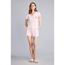 Defacto Regular Fıt Kısa Kollu Ayıcıklı 2li Pembe Pijama Takım H6328ax26smpn436 Pembe-pn436