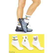 Erkek Çorap Uzun Desenli Çorap Spor Futbol Tenis Çorabı 3 Adet