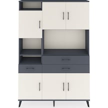 Arges Dolap 9 Raflı 3 Çekmeceli 6 Kapaklı 132x30x195 Antrasit-aytaşı/antrasit Aytası/antrasıt