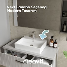 Creavit Nx260 Next Tezgah Üzeri Kare Delikli Lavabo 60 x 50 CM