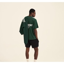 Flood Of Style Unisex Koyu Yeşil Premium Represent Baskılı Oversize Bisiklet Yaka Kısa Kollu T-shirt