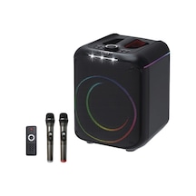 F39 25w Sürücülü Rgb Işıklı 2 Adet Mikrofonlu Bluetooth 5.3 Kablosuz Hoparlör Siyah