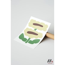 Sarı Çiçek Grafik Poster, Çerçevesiz Yüksek Kalite Duvar Afişi - Ev Dekorasyonu