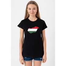 Euro 24 Hungary Siyah Kadın Tshirt SIYAH
