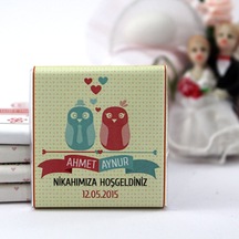 Dark Brown Nikah Çikolatası Kişiselleştirilebilir El Yapımı Madlen Çikolata NKK22 72 Adet