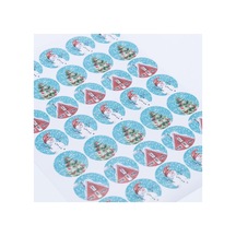 Sticker, Renkli Yılbaşı Figürleri, 3 Cm, 350 Adet
