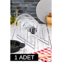 Magic Objects Metal Gümüş Tava Ve Tencere Kapağı Düzenleyici Tava Organizeri Siyah