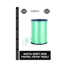 Premium Rafya Şerit 8mm Pastel Fıstık Yeşili Hobi Malz Kreatif Parti Süsü +3