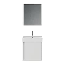 Vasa Kapaklı 50 Cm Beyaz Lavabo Dolabı Üçlü Set