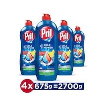 Pril Elde Yıkama Sıvı Bulaşık Deterjanı 4 X 675G Limon 5+ Etki, Kendinden Yağ Çözme Etkisi