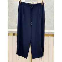 Sentez Sz-5551-l Lacivert Renk Paçası Kapsüllü Şalvar Pantolon 1