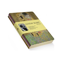 Gustav Klimt 4'lü Defter Seti 1, Gold Series, Çizgisiz, 64 Sayfa, 14x21 Cm, Standart