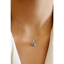 Swarovski Taşlı 925 Ayar Gümüş Damla Kolye