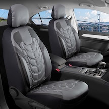 Dacia Duster Uyumlu Full Deri Oto Koltuk Kılıfı Ön Arka Set Classy Model Gri Siyah Fs
