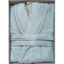 Özdilek %100 Pamuk Colourist Şal Yaka Bornoz Xl Beden Aqua Aqua