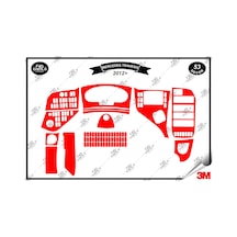 Mercedes Travego 2012 Full Torpido Konsol Trim Göğüs Maun Kaplama Set 53 Parça Kırmızı Renk