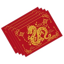 Suntek Çin Yeni Yılı Placemats 4 Adet Yer Kızıl-altın Kızıl Altın