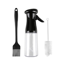 Vkemall Cam Yağ Sprey Şişesi Mangal Pişirme Yağı Zeytinyağı Kontrol Tenceresi Mutfak Plastik Hava Basınçlı Yağ Sprey Tenceresi Sprey Şişesi Siyah Yağ Sprey Şişesi Plastik + Yağ Fırçası + Temizleme Fırçası Siyah