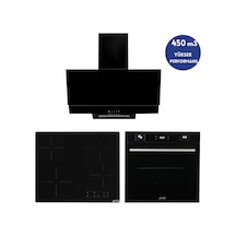 Alveus AFM Serisi Ageo Vitro FM3300 + V6-04 + FM7700 Elektrikli Cam Dijital Siyah Ankastre Set