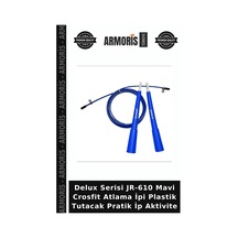 Delux Serisi Jr-610 Mavi Crosfit Atlama İpi Plastik Tutacak Pratik İp Aktivite
