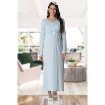 Mecit Pijama Lohusasepeti 5415 Zarif Dantelli Lohusa Gecelik 001