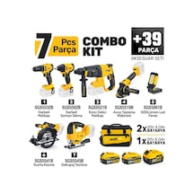 Sgs5452 Combo Set 7 Parça Şarjlı Matkap Hilti Taşlama Somun Sıkma Sunta Kesme Dekuğaj Testere