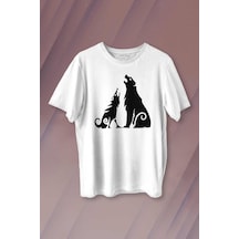 Bear And Wolf God Of War Ragnarök Kısa Kollu Baskılı Erkek T-shirt Unisex Tişört 001