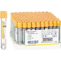 100 Adet Sarı Kapak Jelli Kan Alma Tüpü | 5.0 mL 13x100 mm | BD 3