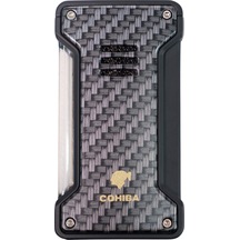 Cohiba Tek Torch Pürmüz Siyah Karbon Desenli Puro Çakmağı - Tr8964