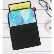 Bk Gift Deniz Kabukları Tasarımlı Taşınabilir Koruyucu Tablet Kılıfı & Organizer Çanta - Siyah-1
