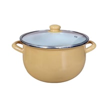 Nishev Emaye Derin Bombeli Yoğurt Tenceresi 24 Cm 5.5 Litre - Sarı