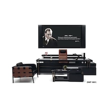 Atatürk Deri Makam Panosu 18 Işıklı Kumandalı Deri Makam Panosu 60x120x4 Cm