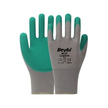 Beybi Pl17 10 Beden Gri-siyah 12li Paket Legend Polyester Örme Lateks Eldiven
