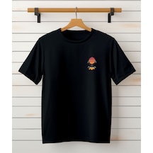 Ucan Balon Baskılı Unisex T-shirt -cep Detaylı Tişört Siyah