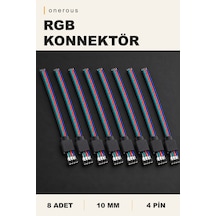 Onerous 8 Adet 4 Pin Dişi Şerit Led Konnektörü 10 Mm Diğer