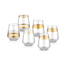 The Mia Lınes Su Bardağı Kısa 6'lı Set -Gold