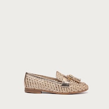 Shınefancy Klasik Ayakkabı Kadın 95k6 Frau Woven Lamınated Leather Loafers Wıth Tassels Çok Renkli