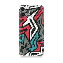 Apple Uyumlu iPhone 12 Pro Grafiti Mozaik Desenler Desenli Silikon Kılıf