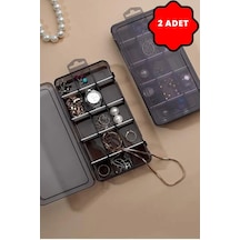 Mithra Life 2 Adet Ayraçlı Askılı Füme Takı Organizer Düzenleyici Kutusu Mıt1148 Füme