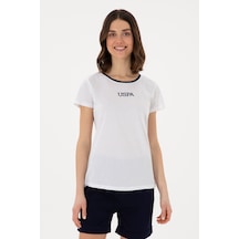 U.S. Polo Assn. Kadın Beyaz Bisiklet Yaka Tişört 50305765-VR013