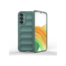 Zore Galaxy A34 Kılıf Esnek Tpu Oyuklu Arka Yüzey Tasarımlı Ogaa Etnik Silikon Kapak - Koyu Yeşil