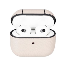 Apple Uyumlu AirPods 3.Nesil Deri Kılıf Juni Erc3 Bej