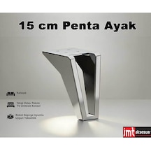 Penta 15 Cm Krom Koltuk Baza Dolap Tv Ünitesi Yatak Odası Konsol Çocuk Ve Genç Odası Ayağı Krom